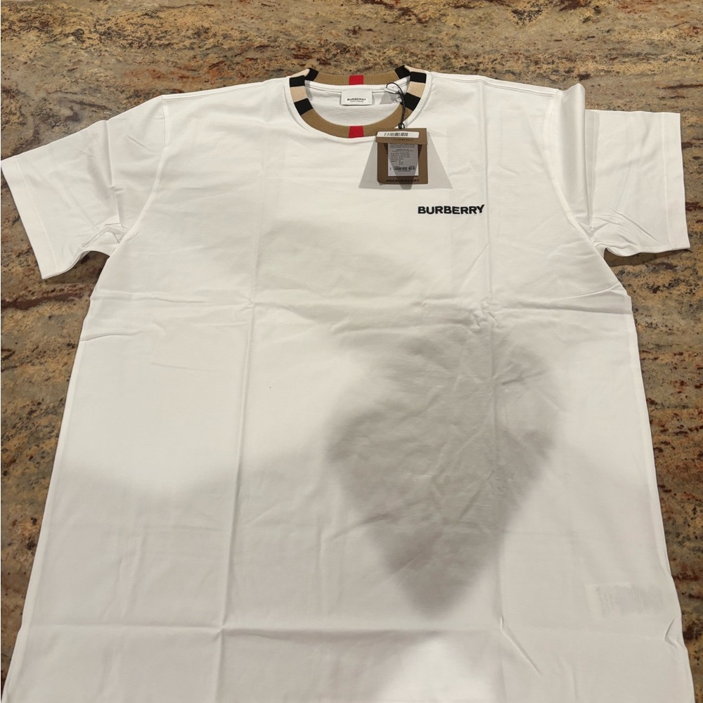 Burberry White Short Sleeve Tee with Minimalist Design
